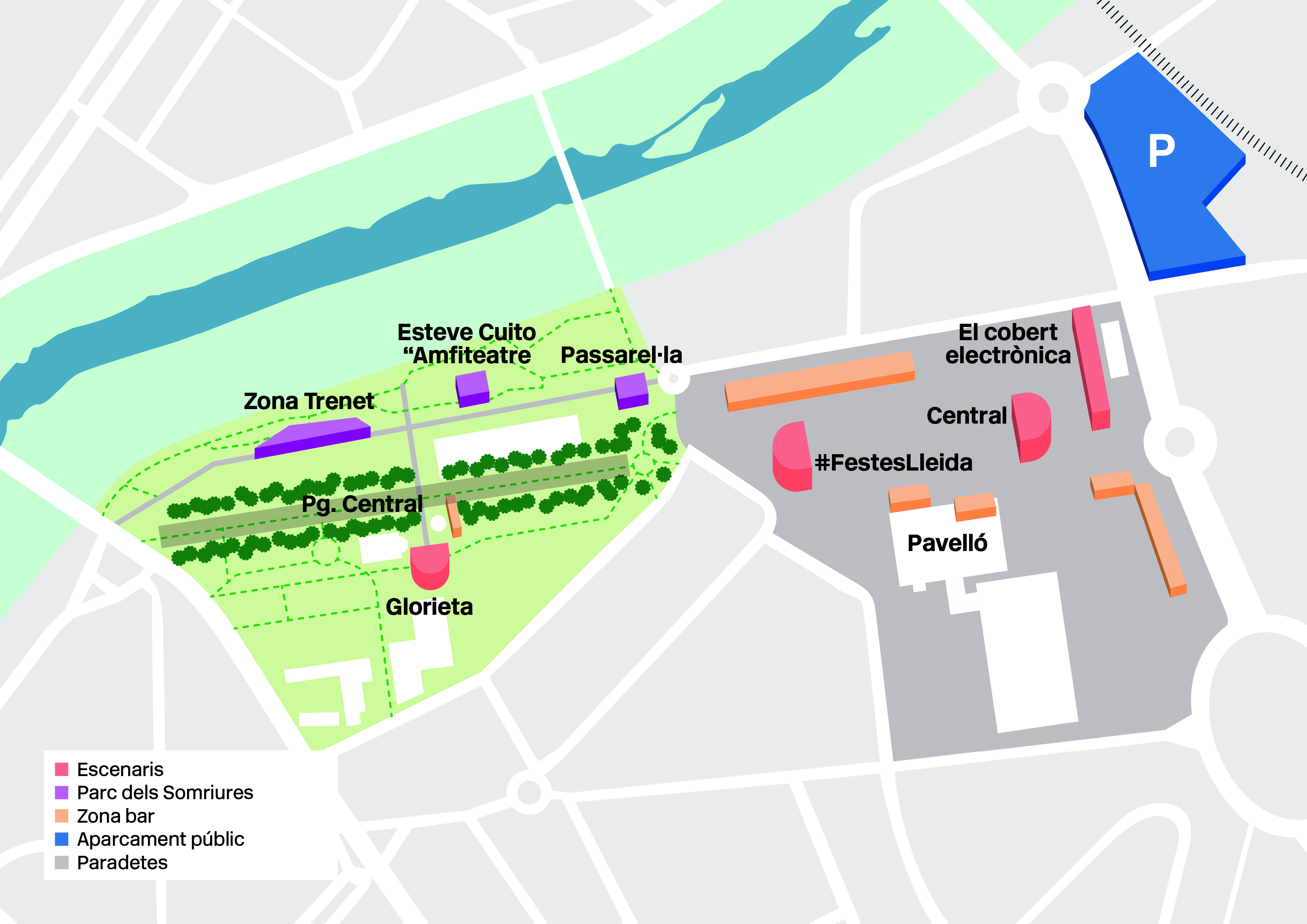 PLANOL CAMPS ELISISI ACTUACIONS - FESTA MAJOR DE LLEIDA 2018